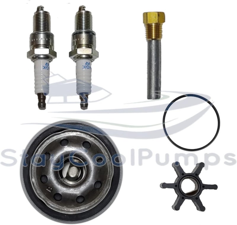 StayCoolPumps SCP-K2noFF Maintenance Service Kit with Spark Plugs for Kohler Marine Generator Models 4EF 5E 6EF 7.3E - Image 2